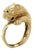 Late 20th Century Ilias Lalaounis Lion Head Bypass Ring 18k Yellow Gold and Ruby, Size 6.5 For Sale