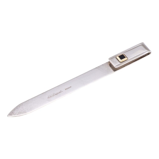 Vintage French Silver and Gold Bookmark by S.T. Dupont, Paris, 1930s For Sale