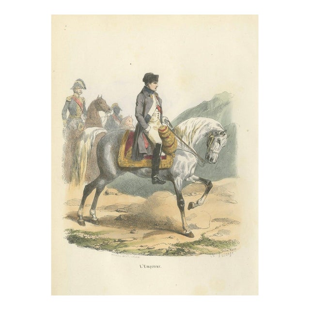 Napoleon Bonaparte on Horseback, 1843, Print For Sale