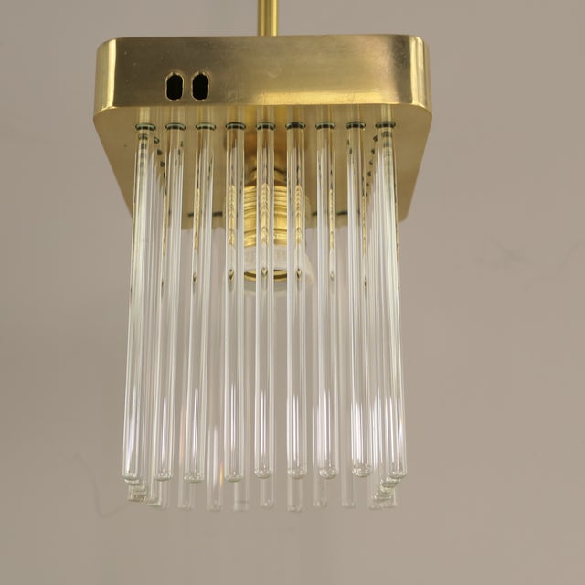 Brass Hanging Lamp with Glass Rods, Italy, 1960s For Sale - Image 10 of 12