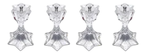 Set of Four Petite Vintage Faceted Crystal Candle Holders, 1970's