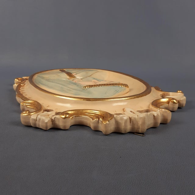 Wood Sacred Madonna Icon Relief in Hand-Painted Lacquered Wood, 1970s For Sale - Image 7 of 12