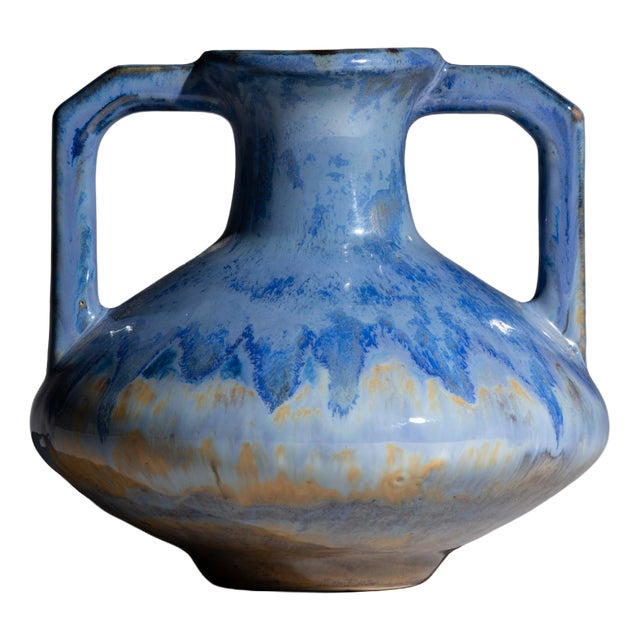 Vintage Art Deco Vase in Stoneware from Pierrefonds, France, 1910s For Sale