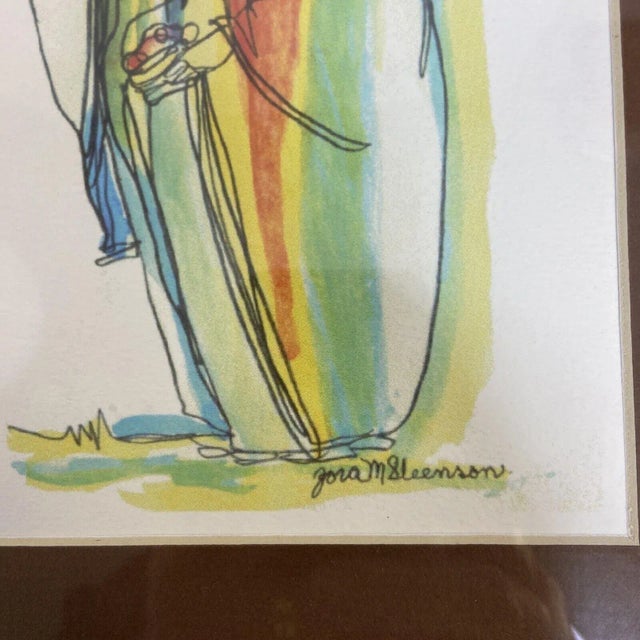 Set of 2 Christmas Nativity Original Watercolor Zora M Steenson Matted Framed 12 X 15 For Sale - Image 4 of 5