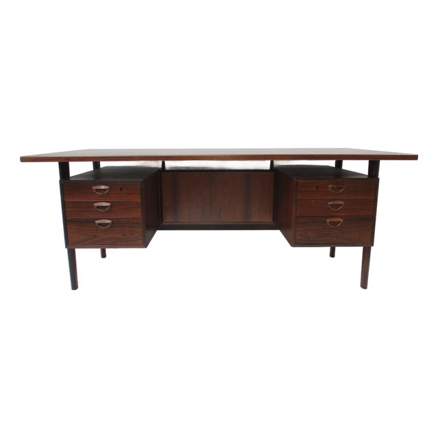 Kai Kristiansen Executive Rosewood Desk for Feldballes Denmark For Sale