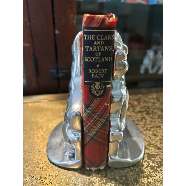 Contemporary Vintage Hoselton of Canada Cast Aluminum Scottie Dog Bookends Signed and Numbered - A Pair For Sale - Image 3 of 10