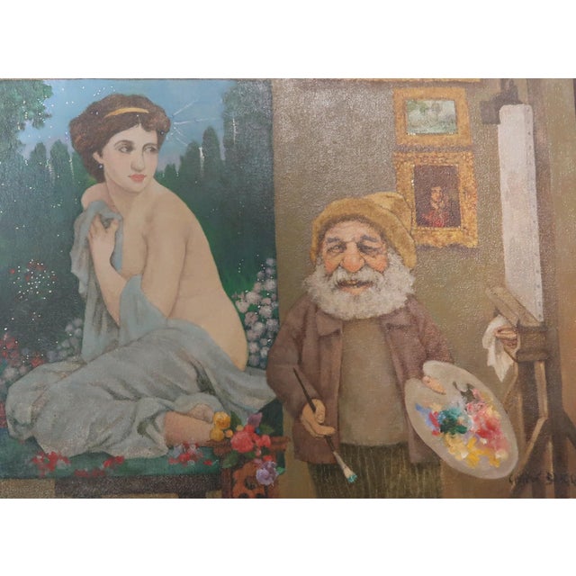 "The Happy Little Painter" by Charles Bragg (American, 1931 -2019) - Original Vintage Oil on Canvas - With Coa For Sale - Image 10 of 11