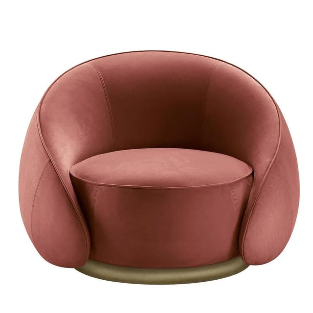 Contemporary Abbracci Circular Red Armchair by Lorenza Bozzoli For Sale - Image 3 of 3