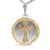 Unveil your spiritual elegance with the sublime shimmer of this medallion pendant necklace, a resplendent union of faith...