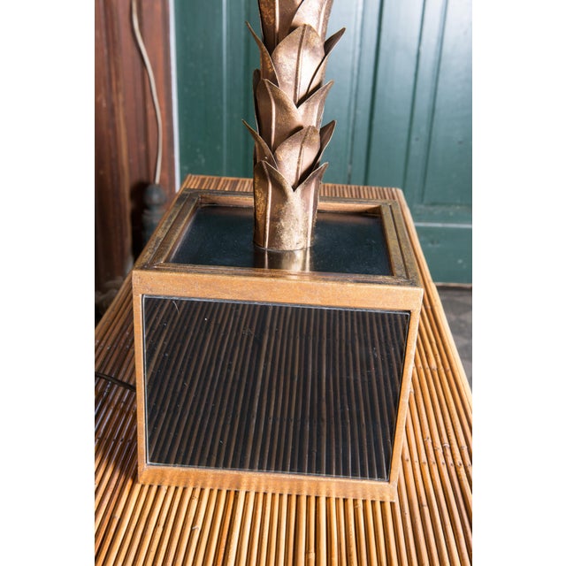20th Century Brass Palm Tree Table Lamp in Maison Jansen Style For Sale - Image 10 of 13