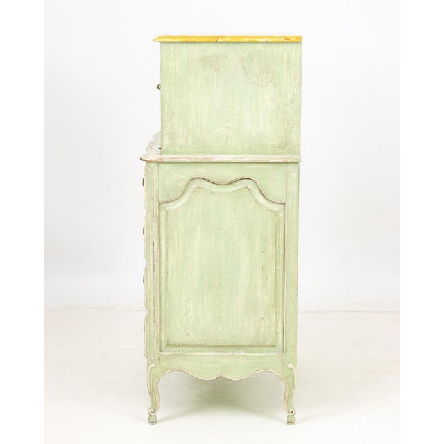 French Provincial Style Green Painted Cupboard For Sale - Image 9 of 10
