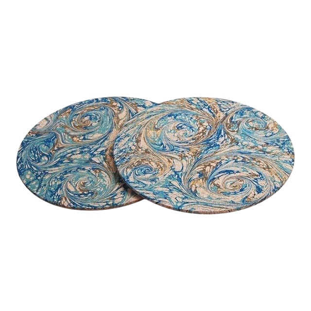 Marble Cork Placemats- Set of 2 For Sale