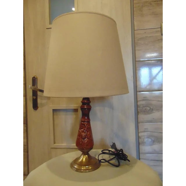 Beige Vintage Wooden Lamp, 1980s For Sale - Image 8 of 8
