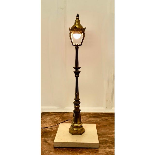 Gold French Table Lamp Modelled on a Paris Street Lamp, 1890s For Sale - Image 8 of 9
