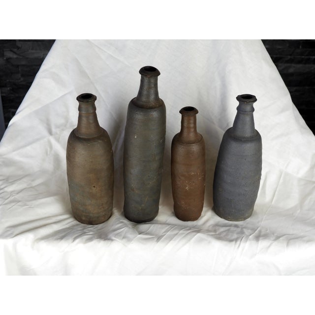 19th French Ger Norman Stoneware Bottles - Set of 4 For Sale - Image 4 of 12