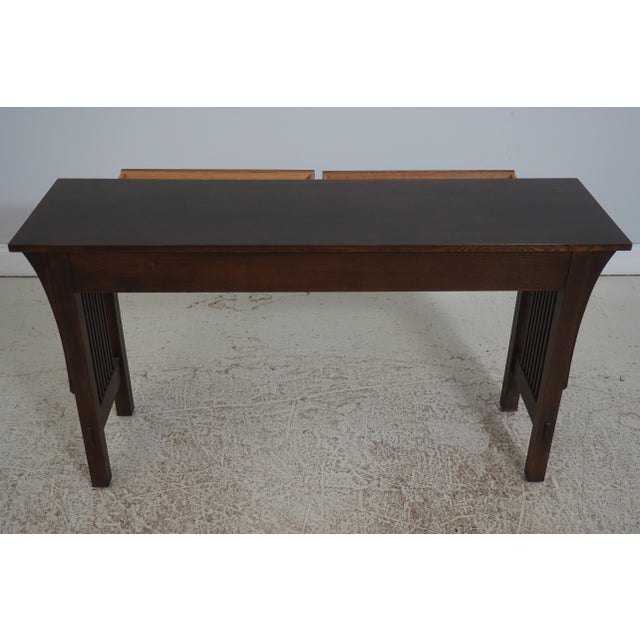 Stickley Mission Oak 2 Drawer Sofa Console Table For Sale - Image 15 of 18