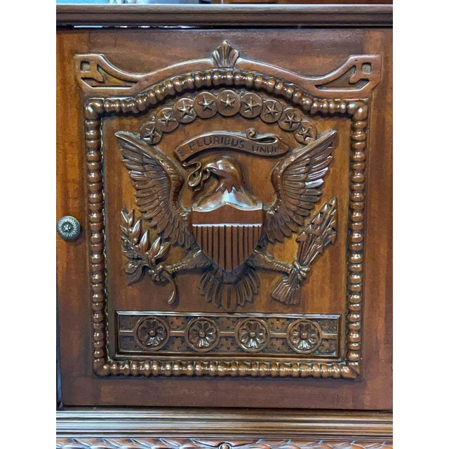 Solid Mahogany Wood Hand Carved Office Executive Large Resolute/President Desk For Sale - Image 12 of 12