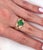 Vintage 18K Rose Gold Jadeite Jade Carved Frog Open Shank Ring with Diamond Side, Size 8.5 For Sale In Miami - Image 6 of 7