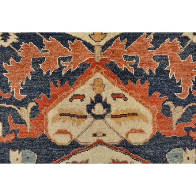 Heriz Rug 9’10” X 13’11” Orange Wool Traditional Hand-Knotted Carpet For Sale - Image 11 of 15