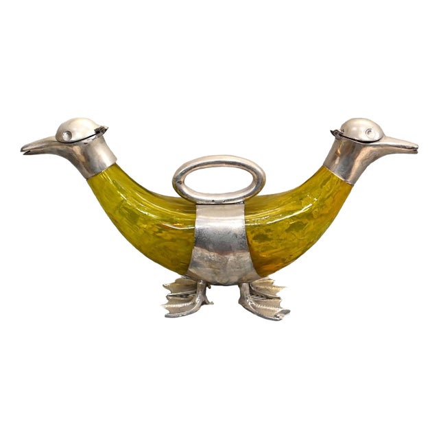 Silver Plated Duck Decanter For Sale