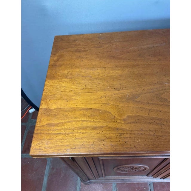 Chocolate Mid 20th Century Wooden Flip-Top Extendable Buffet Table For Sale - Image 8 of 12