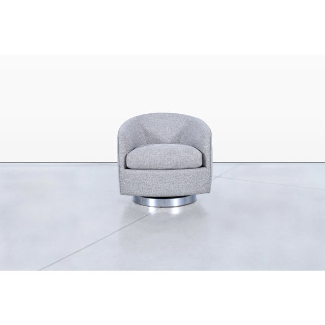 Mid-Century Modern Chrome Swivel Lounge Chairs by Milo Baughman for Thayer Coggin For Sale In Los Angeles - Image 6 of 12