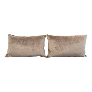 Williams-Sonoma Taupe Lumbar Pillows, Pair For Sale