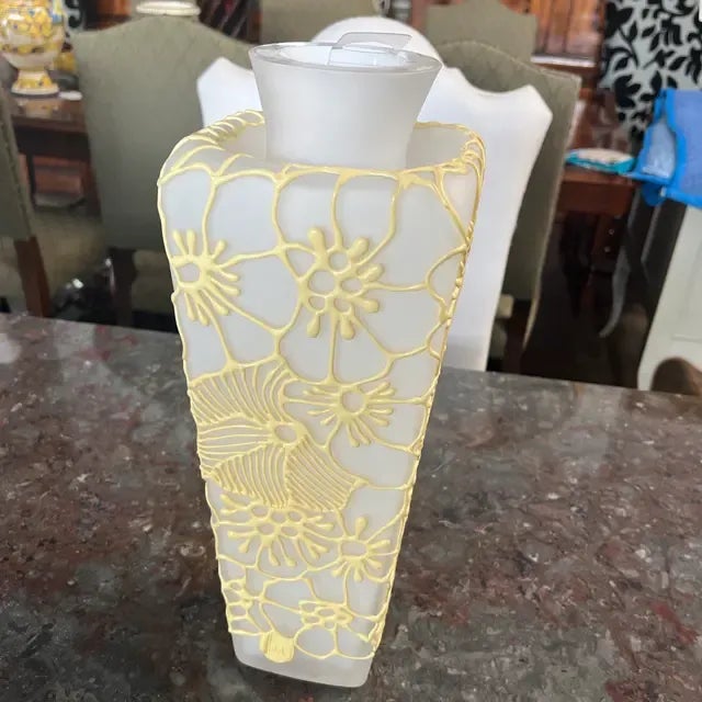 1990s Italian Glass White Vase With Silicon Design For Sale - Image 11 of 11