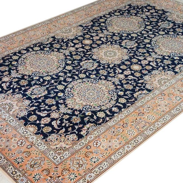 Hand-knotted Nain rug | Knot density: 9La 45 Raj (approx. 413.000 knots/m²) | Material: Wool & silk | Size: 205 x 310 cm |...