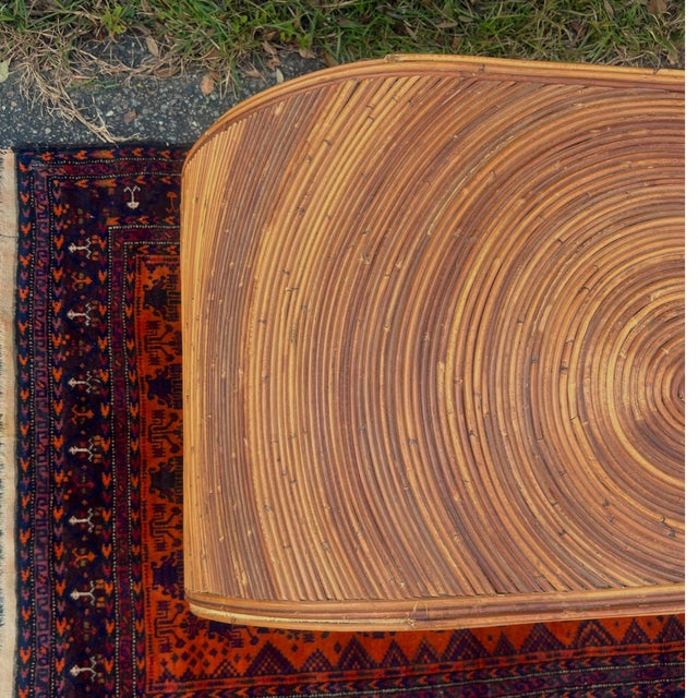 Gabriella Crespi 1980s Vintage Gabriella Crespi Style Swirly Pencil Split Reeding Console Table. For Sale - Image 4 of 12