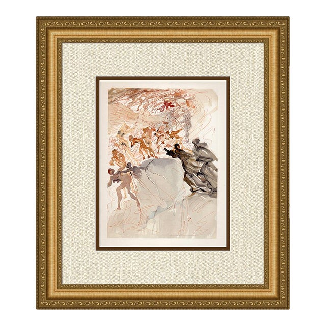 1960 Salvador Dali Lust Authentic Woodcut Framed For Sale