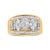 Haus of Brilliance 10K Yellow and White Gold 1 1/2 Cttw Pear Shaped 3 Stone Style Diamond Ring Band (H-I Color, SI1-SI2 Clarity) - Ring - Size 7 For Sale - Image 4 of 6