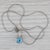 2010s 4.77ctw Blue Topaz Diamond Pendant Necklace 14k White Gold 16" Snake Chain For Sale - Image 5 of 6