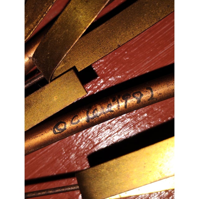 Mid-Century Modern Mid Century Modern Brutalist Brass and Copper Four Starburst Wall Sculpture For Sale - Image 3 of 12