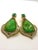 Bochic “Capri” Vintage Emerald, Tourmaline & Diamond Earrings Set In 18K Gold & Silver For Sale - Image 11 of 13
