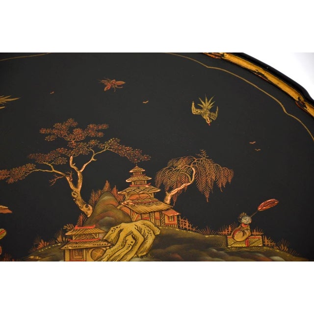 Antique Chinoiserie Lacquered Nesting Tables, 1920s, Set of 5 For Sale - Image 11 of 14