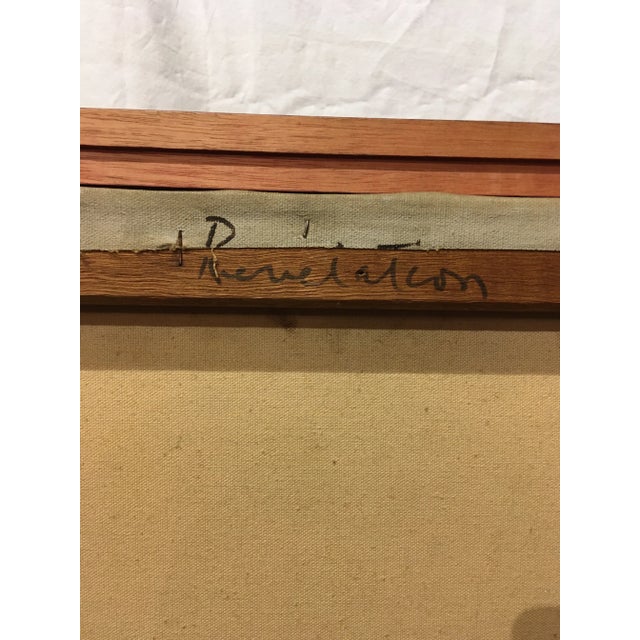 Vintage Mid-Century Colorful Figurative Abstract Oil on Canvas Portrait Painting For Sale - Image 10 of 12