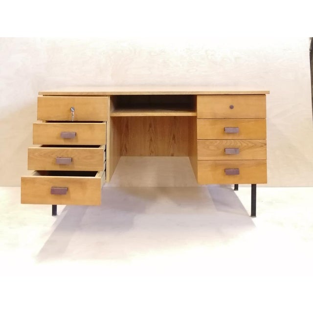 Wood Writing Desk with Drawers, 1980s For Sale - Image 7 of 18