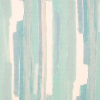 Schumacher X Miles Redd Watercolor Fabric in Celadon For Sale