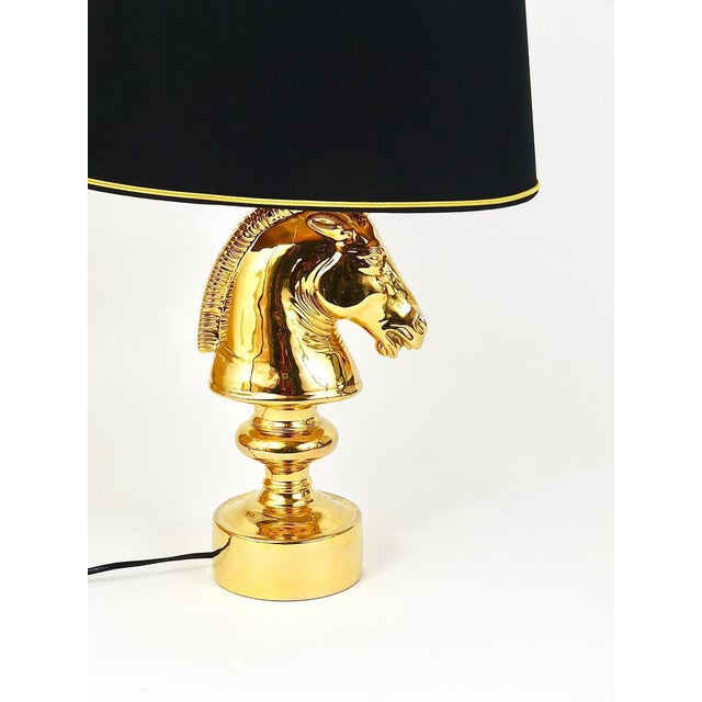 Hollywood Regency Gilt Horse Table Lamp, Italy, 1970s For Sale - Image 10 of 18