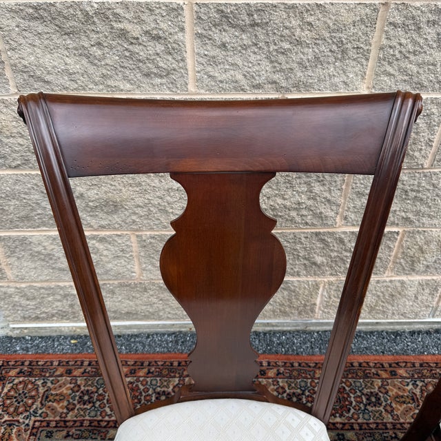 American 2000s Pennsylvania House Cortland Manor Collection Traditional Regency Cherry Sleigh Back Dining Chairs - A Pair For Sale - Image 3 of 17