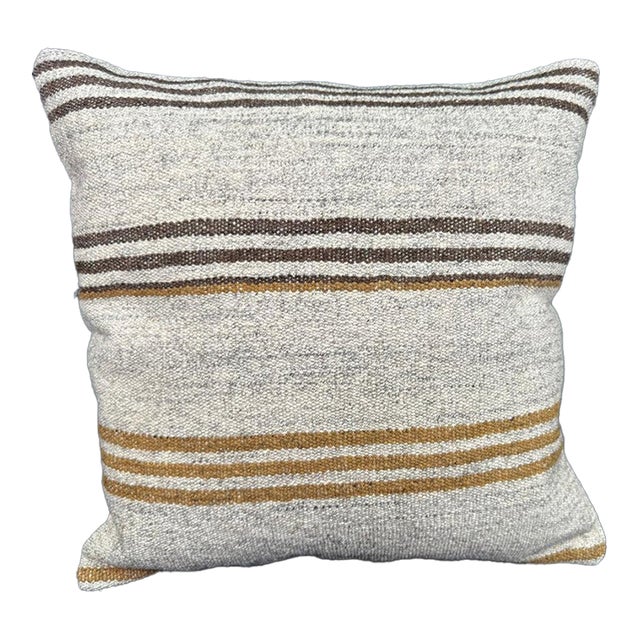 Turkish Hemp Pillow Cushion Natural Beige Brown Cushion Cover 20x20 For Sale