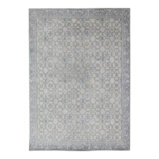 Modern Hand-Knotted Khotan Rug in Wool With All-Over Sub-Geometric Design by Keivan Woven Arts For Sale