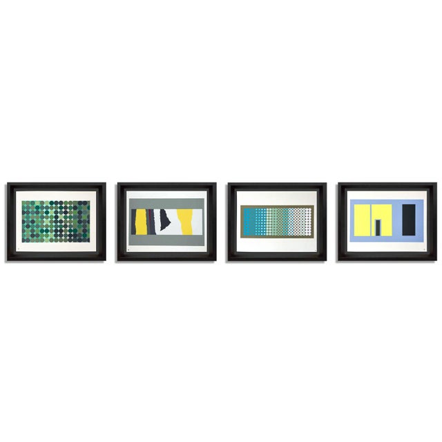 Original color Albers Silkscreens Limited Edition 4pc Set. Size: 25,5x33cm. each. The colors are part of Albers color...