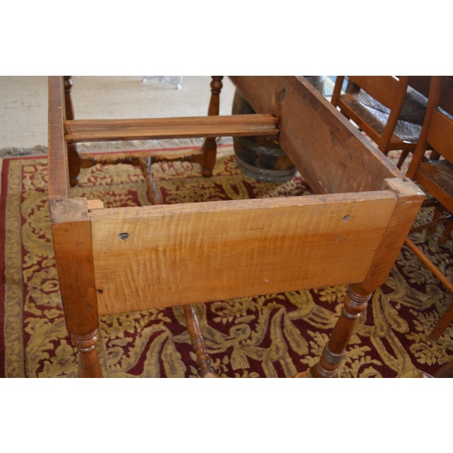 Early 1900s Antique Rustic Golden Wood Mahogany Library Table / Desk Primitive Pegged Construction For Sale - Image 9 of 12