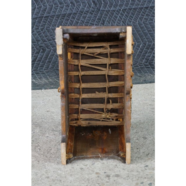 Antique Primitive Shaker Style Spinning Chair Rush Stool Bench Seat Folk Art 32" For Sale - Image 14 of 17