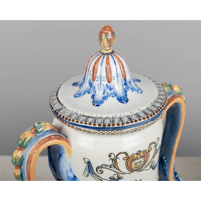 Pair of 19th Century French Gien Faience Urns For Sale - Image 11 of 15