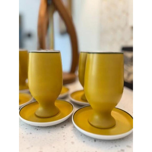 1960s LaGardo Tackett for Schmid Kelco Porcelain Espresso Cups & Saucers - 12 pcs For Sale In Chicago - Image 6 of 12