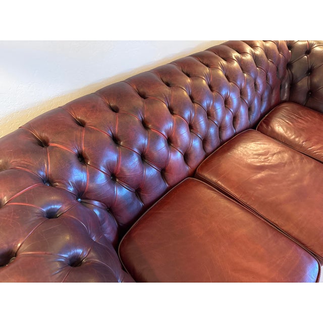 English 1970s Oxblood Chesterfield Sofa For Sale - Image 3 of 9