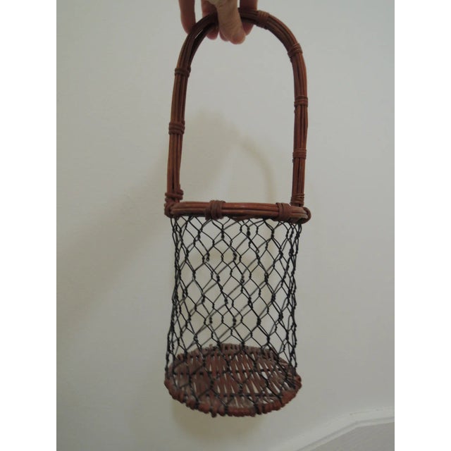 Vintage 1970s Wine Bottle Basket Caddy Holder For Sale In Chicago - Image 6 of 9